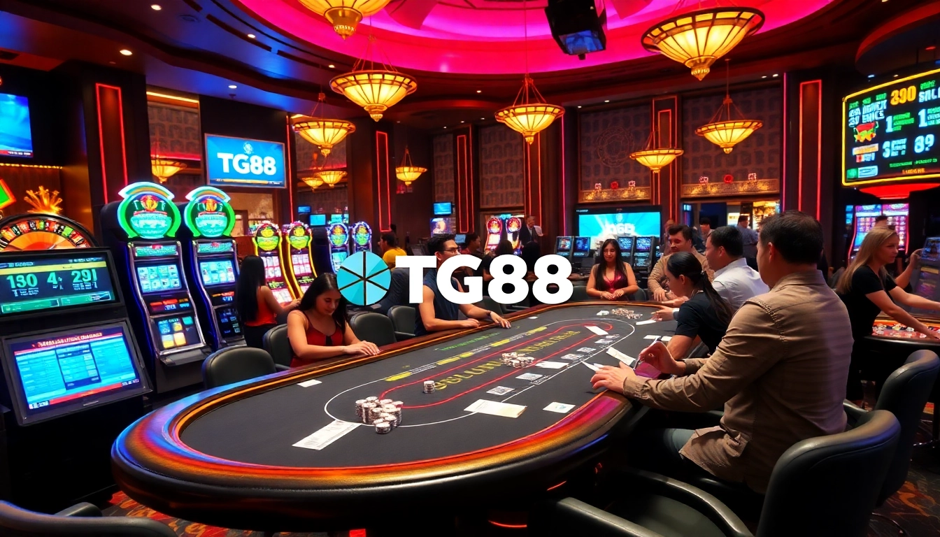 Experience the thrill of gambling at TG88's vibrant casino, complete with tables and games.