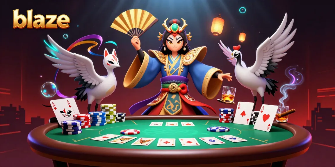 Experience the thrill of blaze with a vibrant casino scene featuring poker action and dynamic characters.