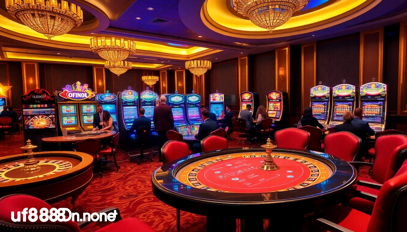 Engaging gamblers at u888-01.in.net with vibrant gaming tables and luxurious casino atmosphere.