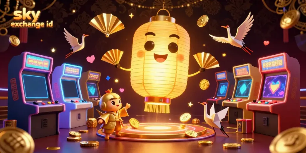 Experience thrilling gameplay with your sky exchange id in this dynamic 3D casino scene filled with vibrant characters and colorful game elements.