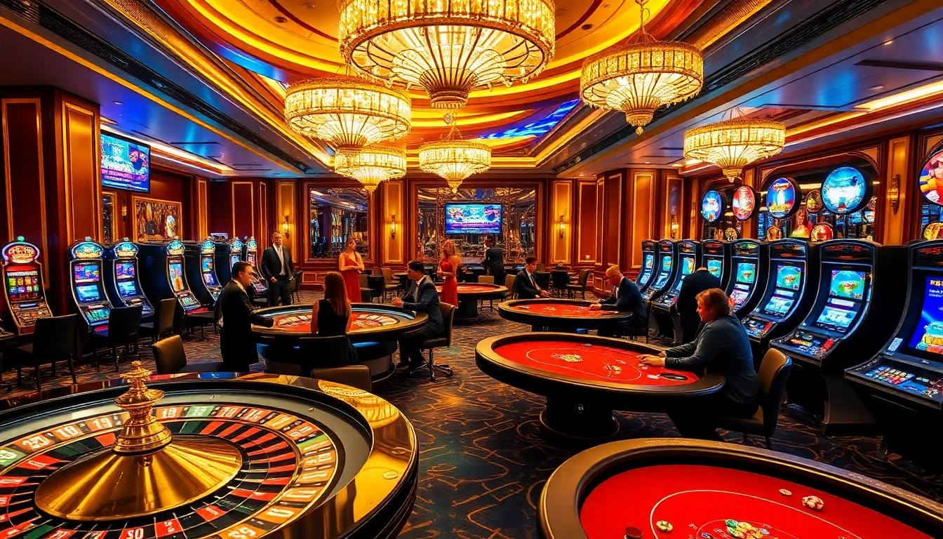 Experience thrilling moments at Sky 88 casino with vibrant games, players, and luxury settings.