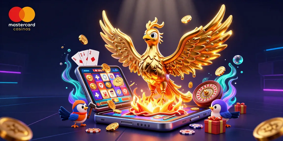 Experience the action of mastercard casinos with a golden phoenix and vibrant game elements.