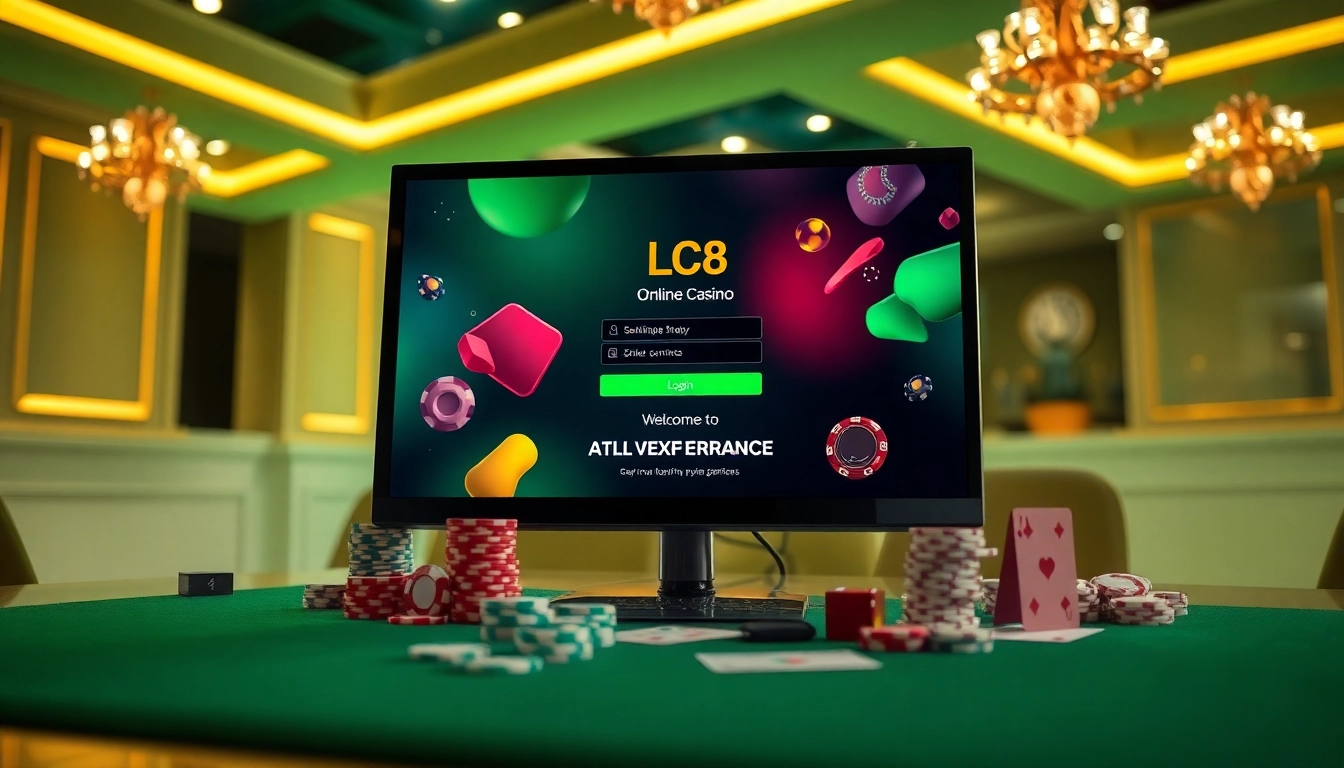 lc88 đăng nhập interface showcasing an exciting online casino environment with vibrant gaming elements.