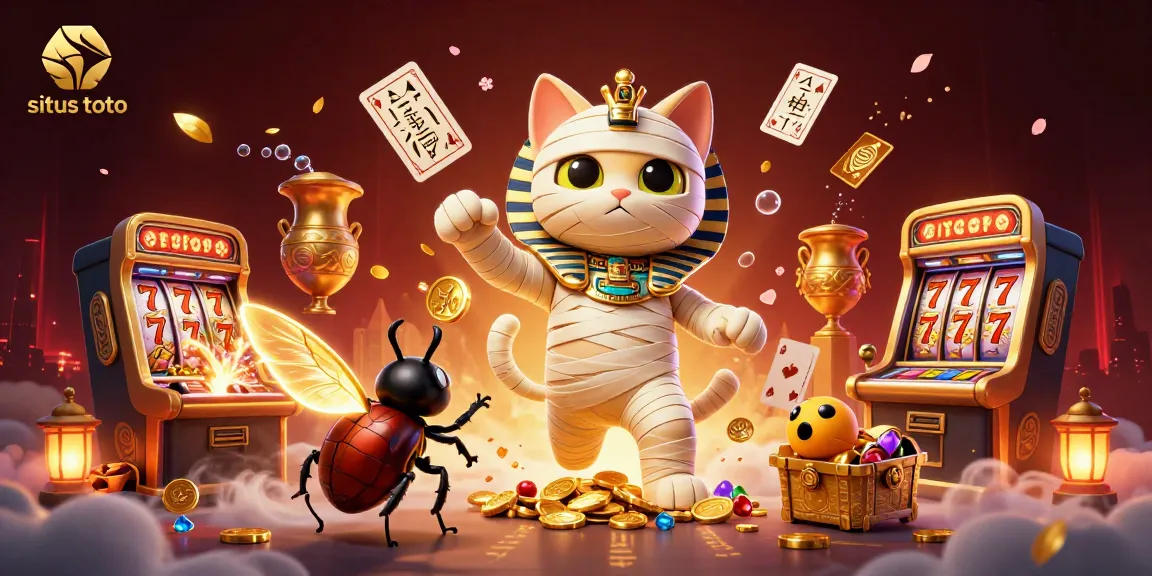 Discover the exciting world of situs toto with an Egyptian mummy cat in a dynamic pyramid casino.