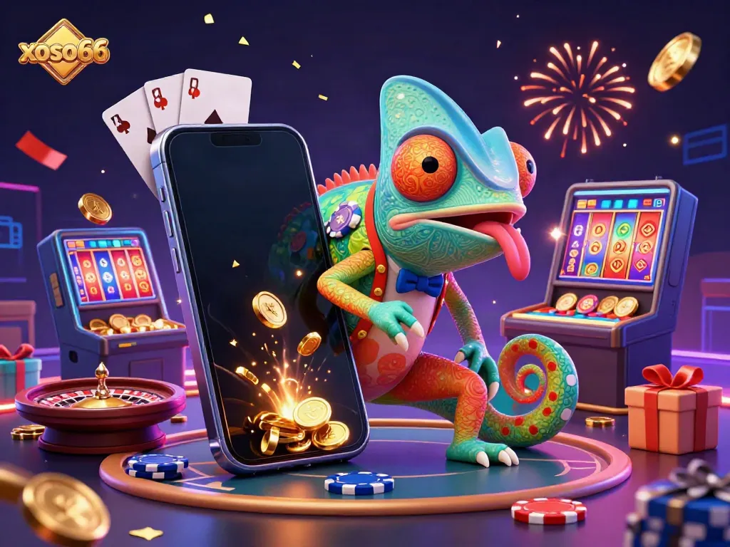Experience the vibrant gaming atmosphere of xoso66 with colorful slot games and dynamic casino action.