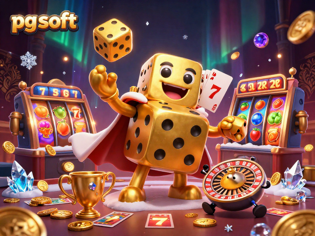 Engage with pg soft’s exciting slots through a vibrant gambling-themed illustration displaying rich casino elements.