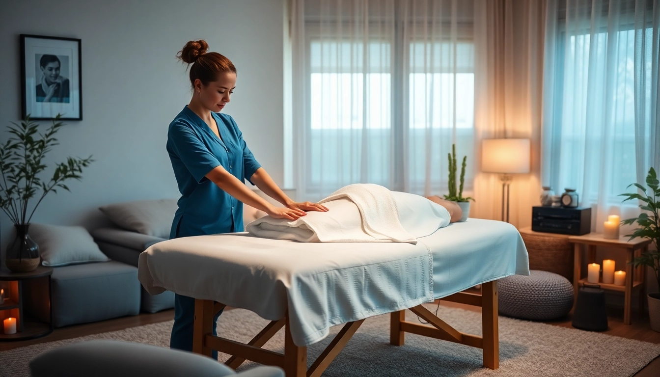 Experience a soothing 오산출장마사지 at home with a professional therapist providing a relaxing massage.