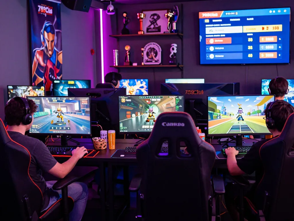 Join fellow gamers to tải game 789club in a vibrant gaming lounge filled with excitement and action.