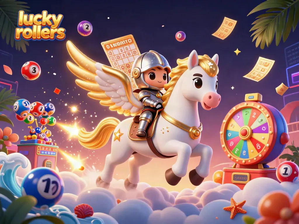 Experience the excitement of lucky rollers at this vibrant crypto casino illustration