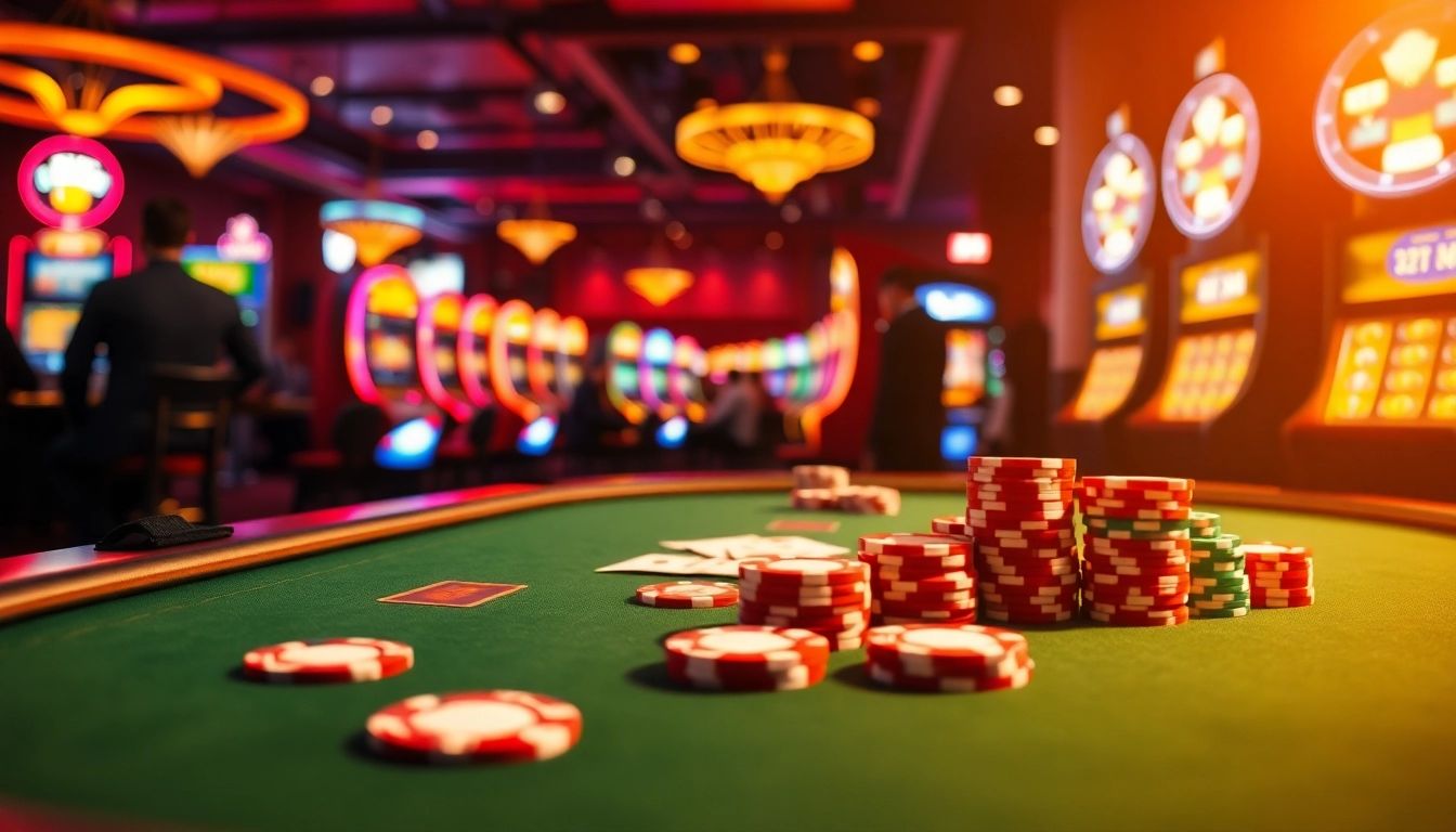Experience the excitement of Diwa 777 at a vibrant casino poker table with lively atmosphere.