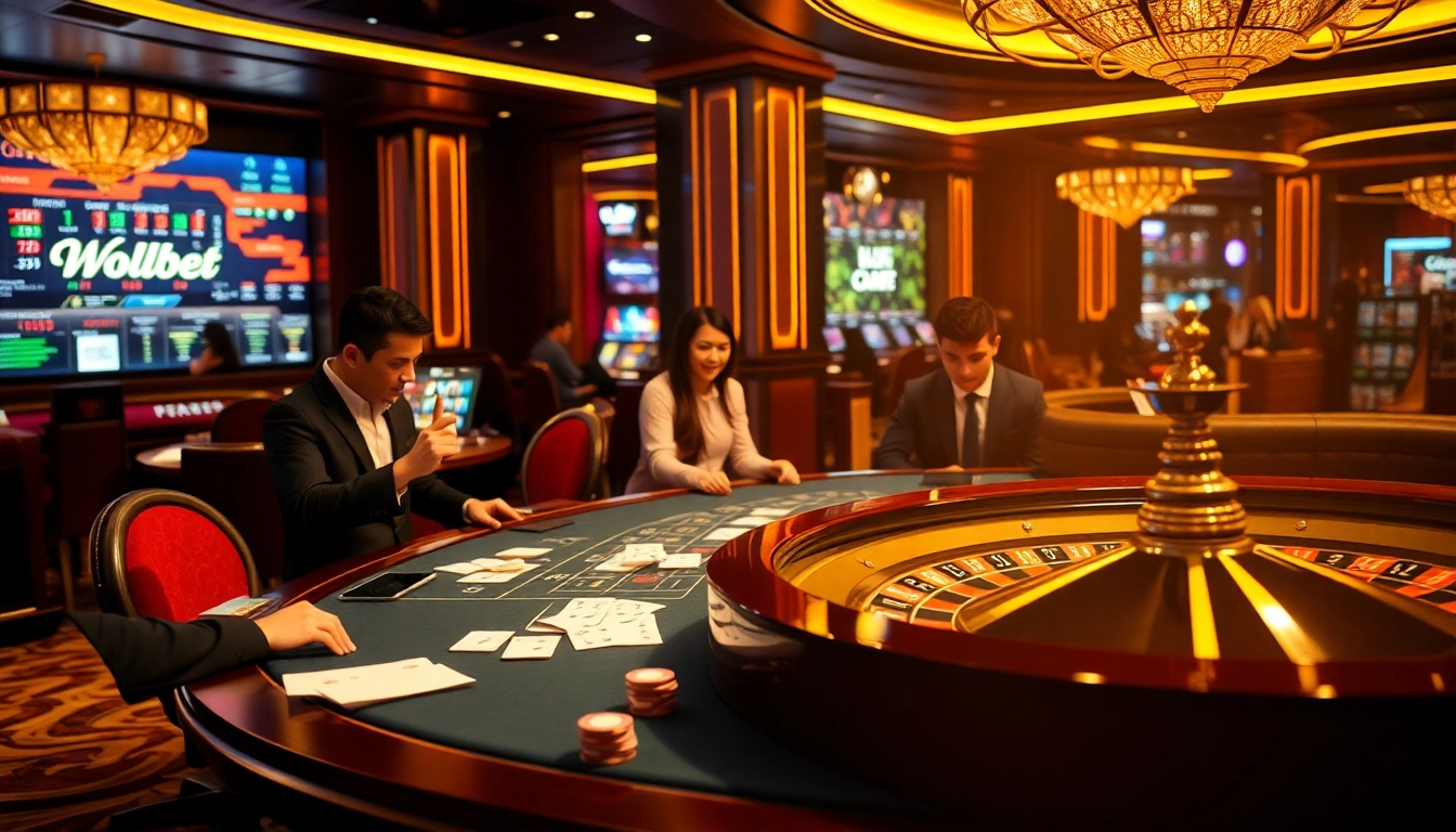 Engaging scene of เว็บตรง soibet online casino with professional dealer and vibrant gaming elements.