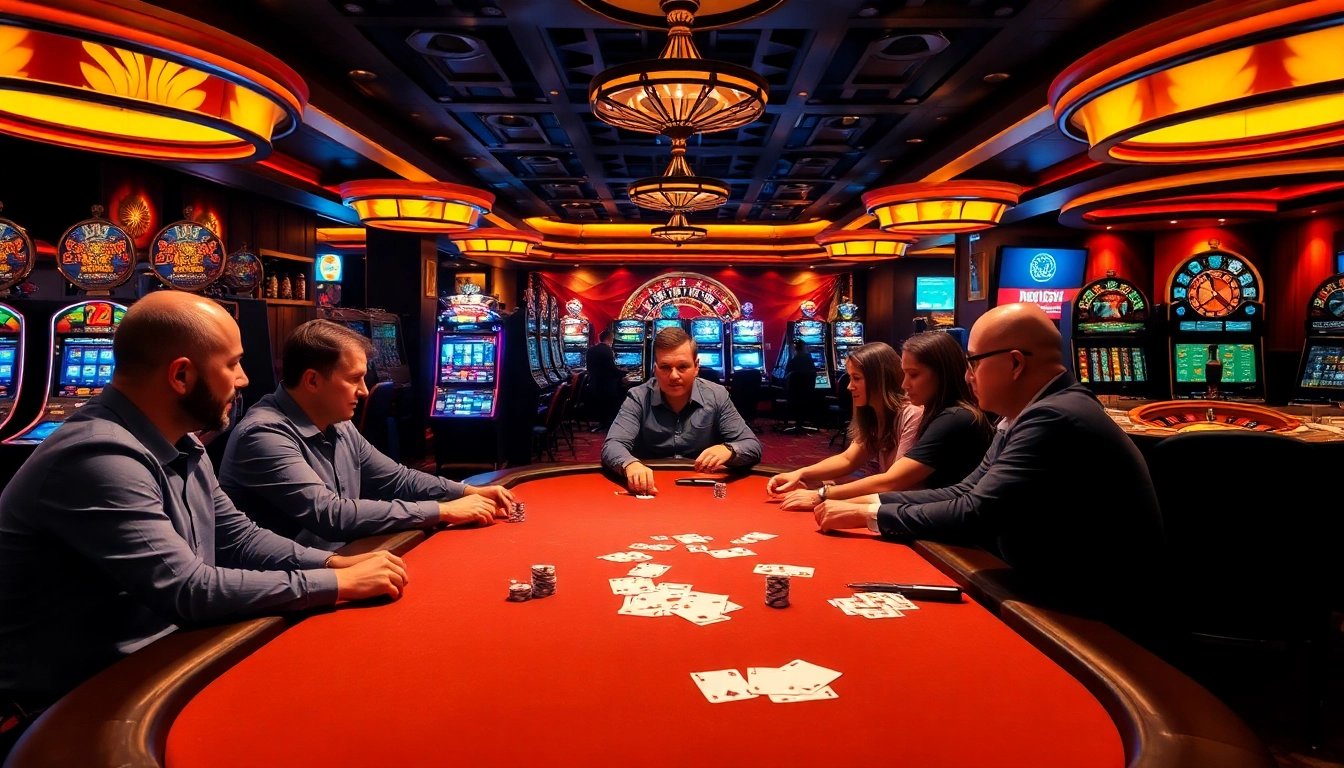 Players celebrating a win while engaging in poker at https://tg88u.com/ casino, showcasing excitement and camaraderie.
