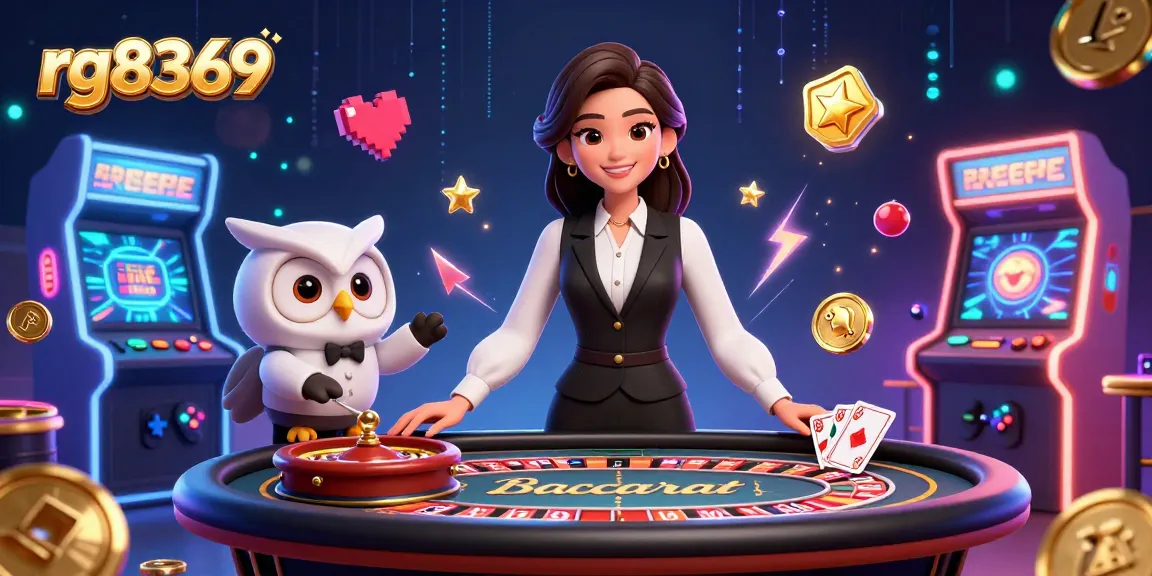 Experience thrilling gameplay at rg8369 with vibrant dealers, roulette, and colorful machines.