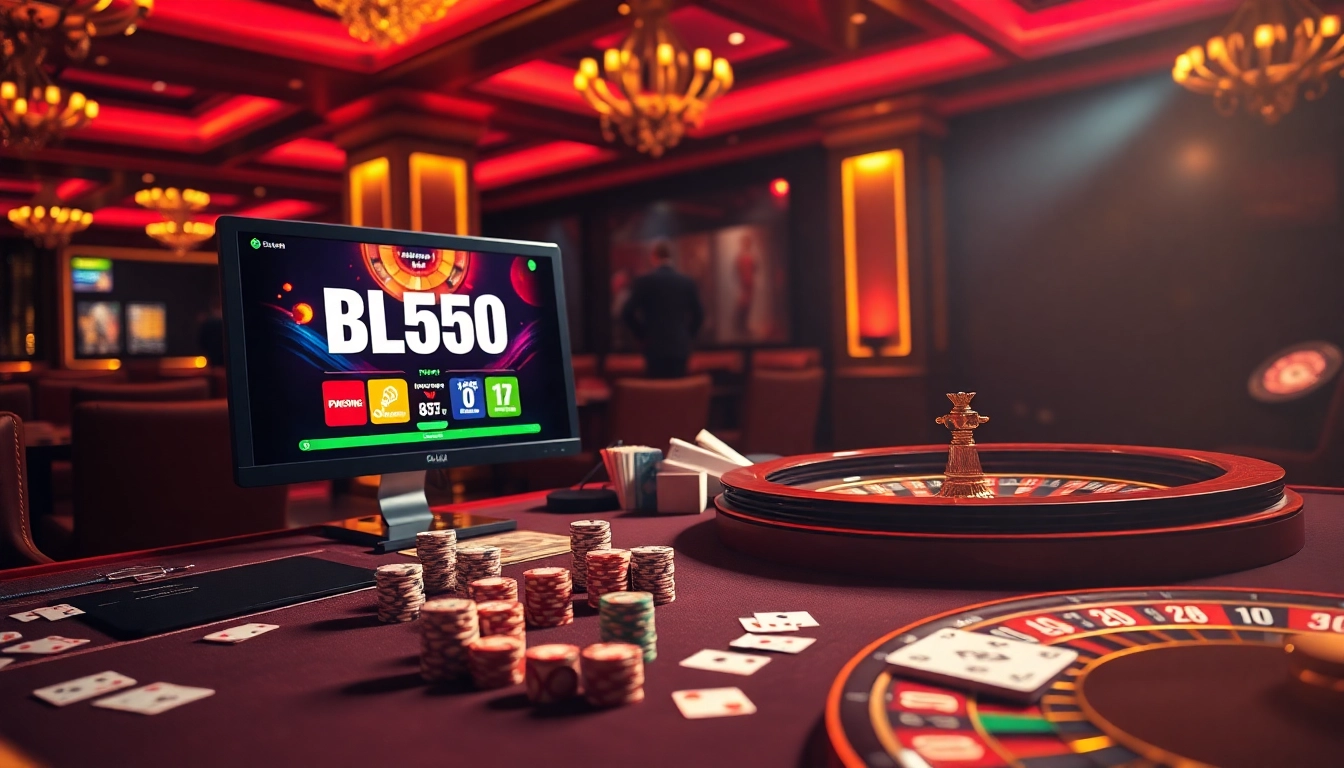 Engaging poker scene at BL555 casino showcasing chips and cards in action.