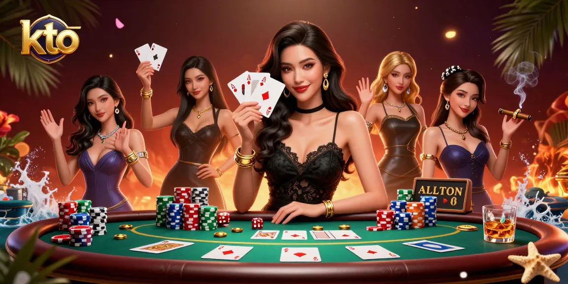 Play 3D poker with KTO's elegant gaming ambiance, showcasing our exclusive features.
