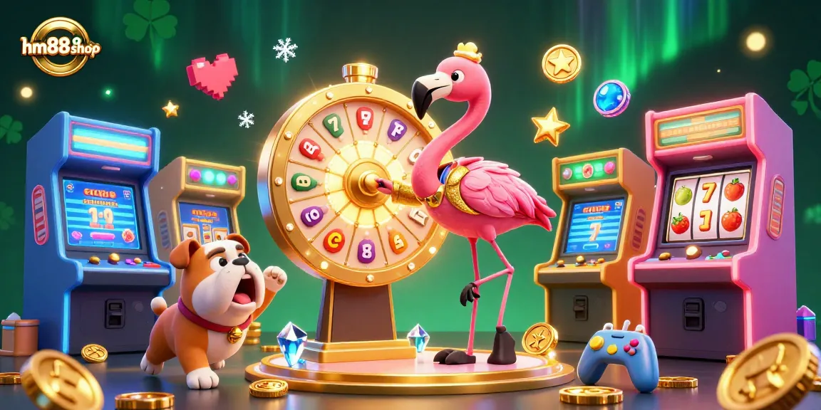 Spin the giant prize wheel at hm88shop with thrilling characters and dynamic casino elements.