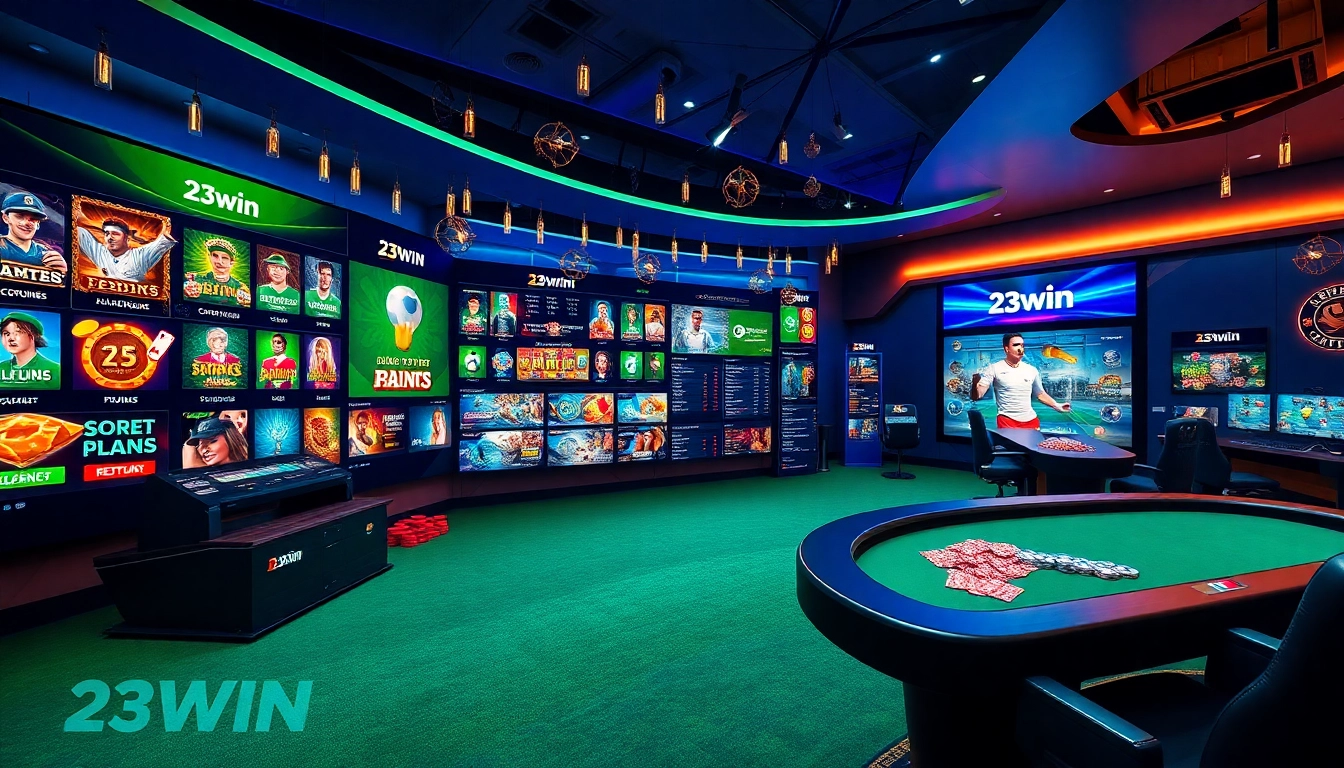 Experience the excitement of 23win's dynamic gaming environment with vibrant visuals and interactive elements.
