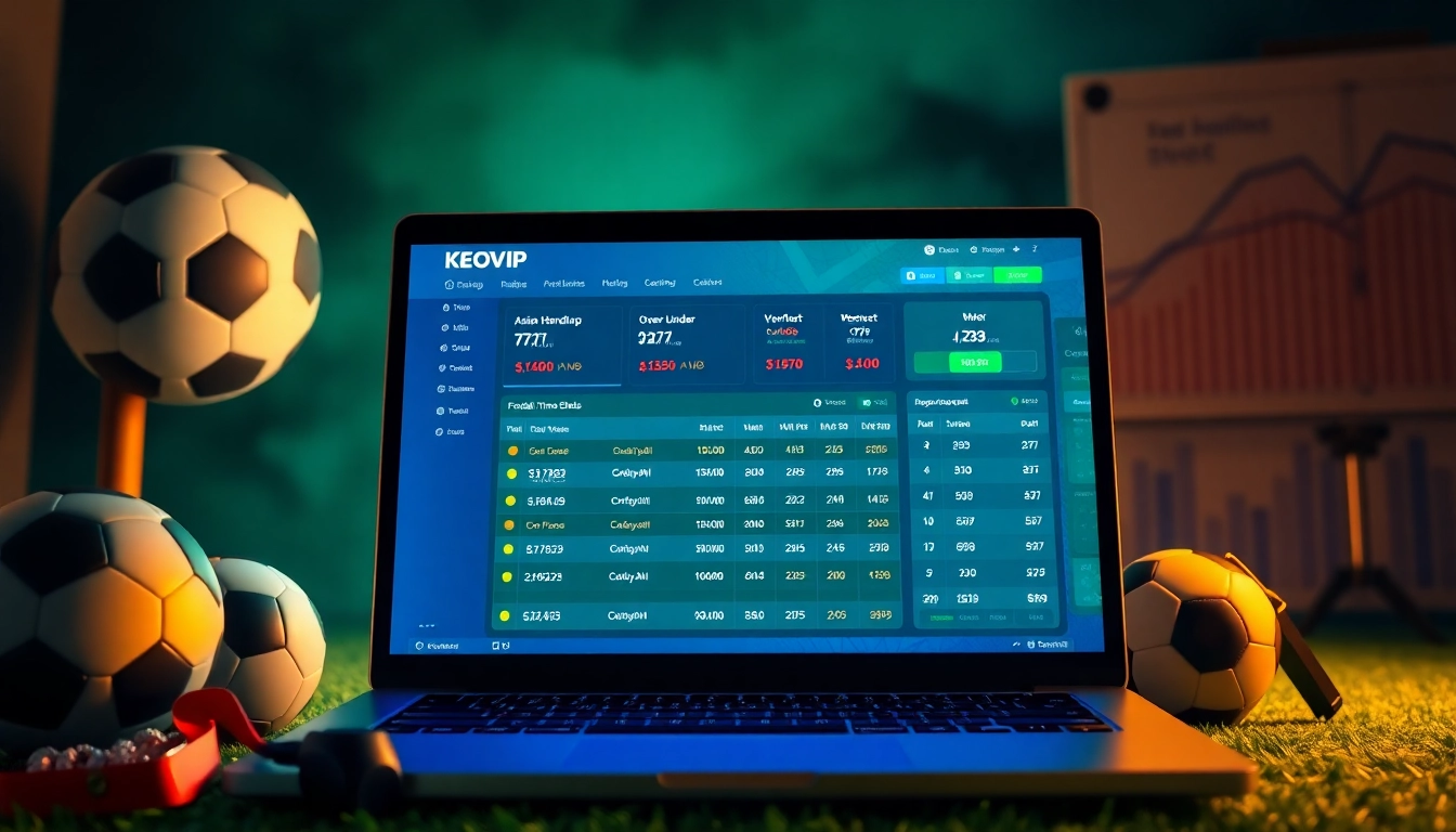 Real-time kèo nhà cái updates on a user-friendly betting platform interface with football odds.