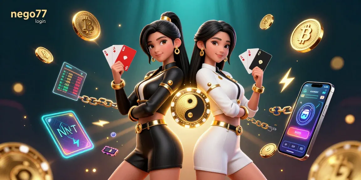 Experience seamless gambling action with nego77 login featuring twin Asian women in a dynamic casino scene.