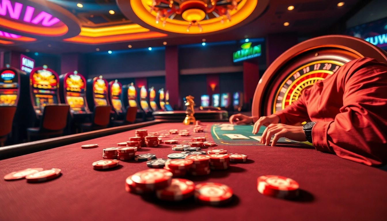 Experience thrilling gameplay at KUWIN's vibrant casino, featuring high-stakes poker and dynamic slot machines.