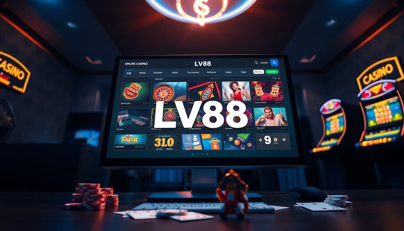 Exciting LV88 online casino gaming scene with sleek interface and vibrant colors