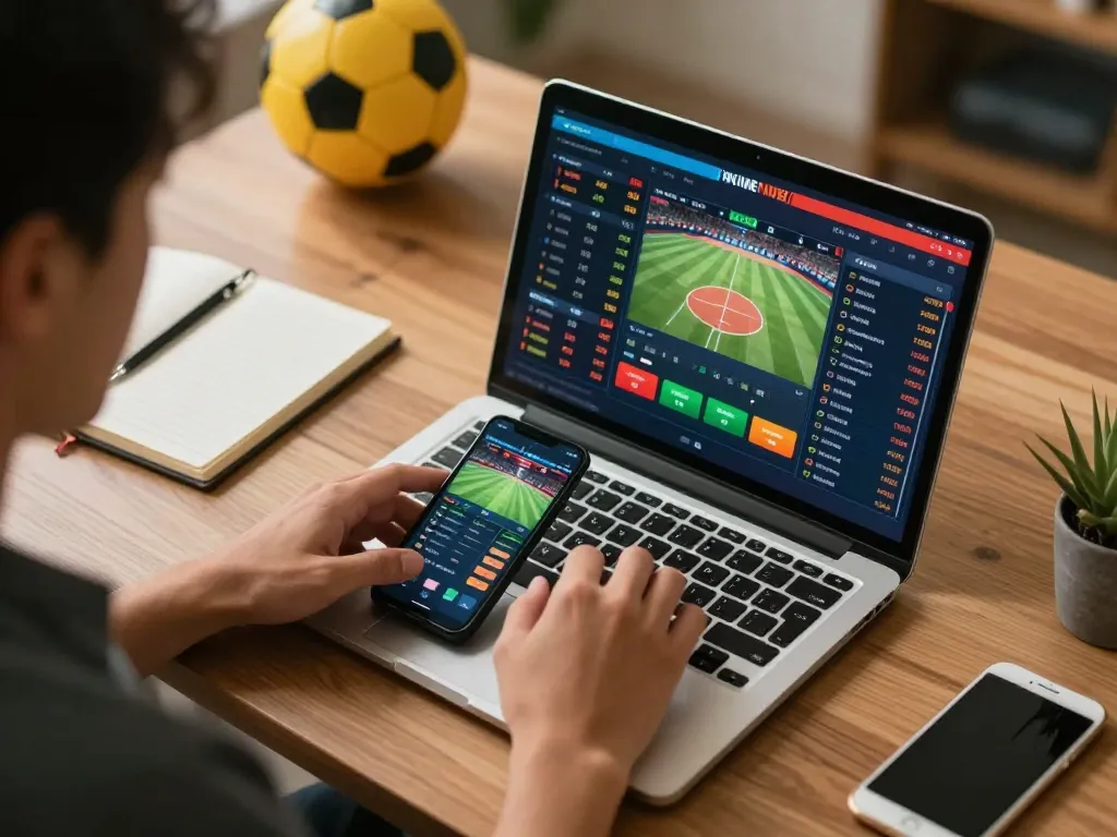 Engaging in sports betting on Bong88, a vibrant online environment with live odds and sports graphics.