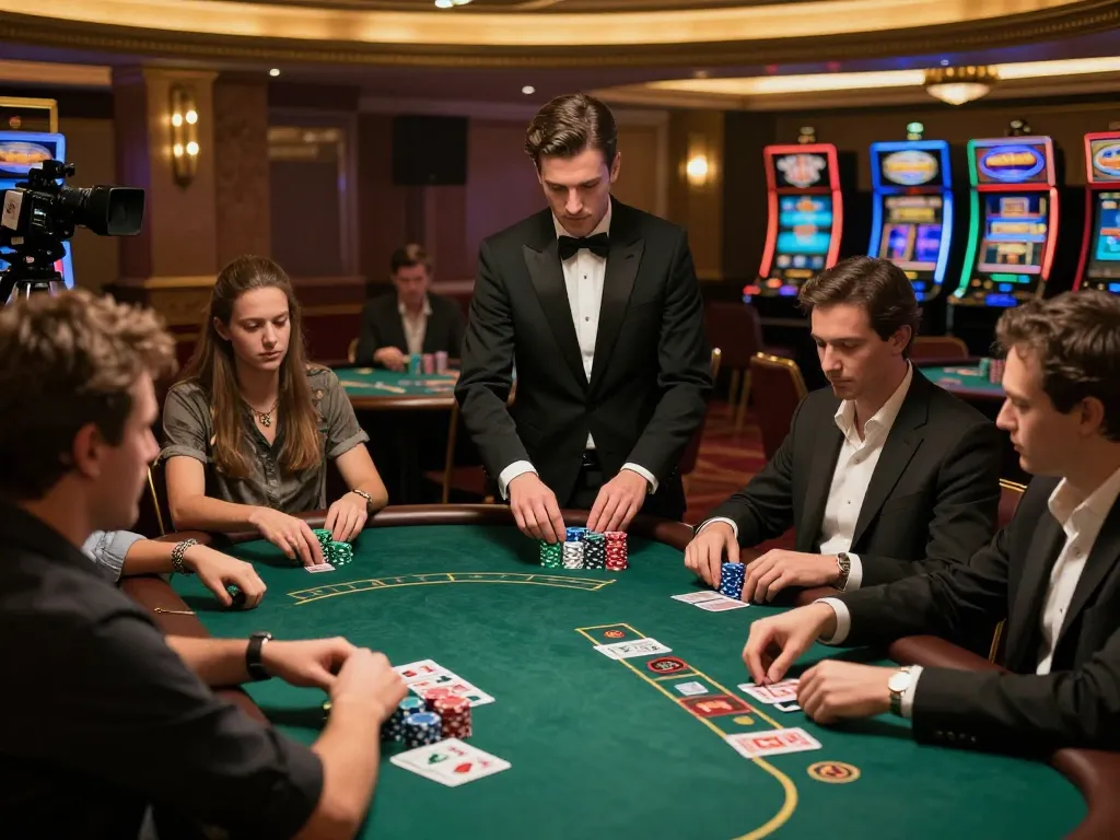 Players engaged in a strategic game of 88aa blackjack at a luxurious casino table