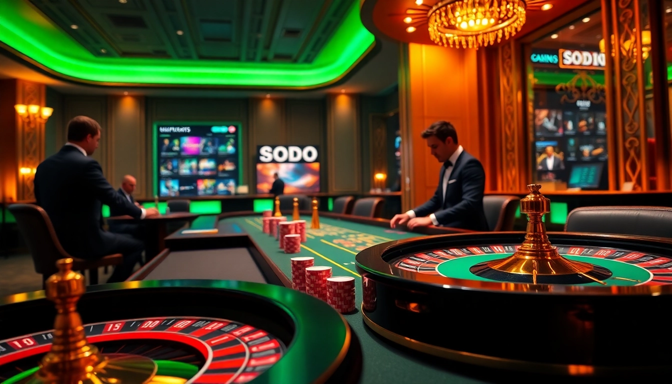 SODO Casino offers an exciting gambling experience with vibrant tables and lively gaming action.