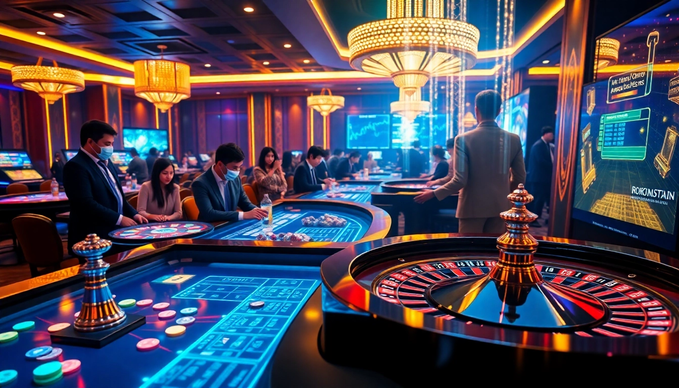 Experience the thrill of winning at 999BET with vibrant casino tables and eager players.