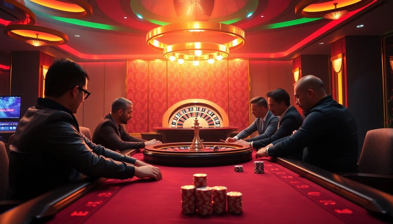 Experience the thrill at Rikvip with luxurious poker tables and vibrant casino energy.