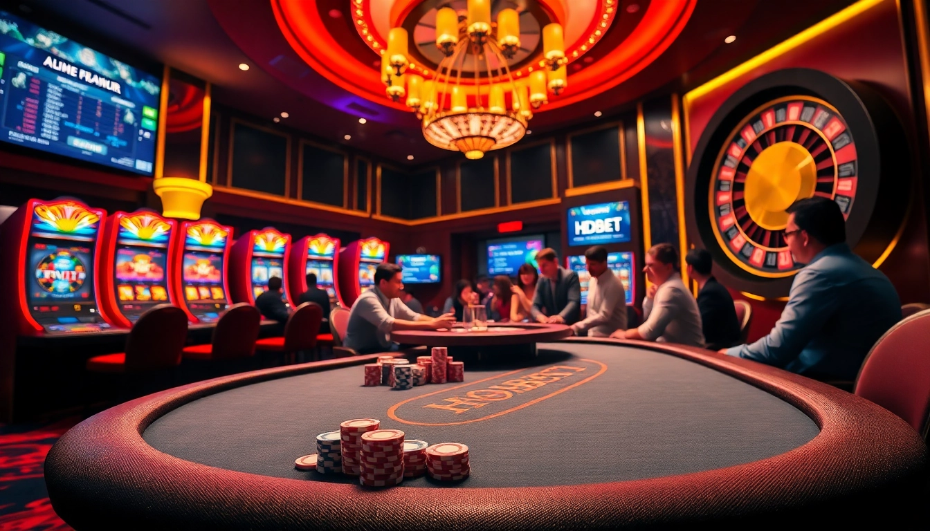 Experience HDBET excitement at a luxury casino with vibrant games and thrill-seeking players.