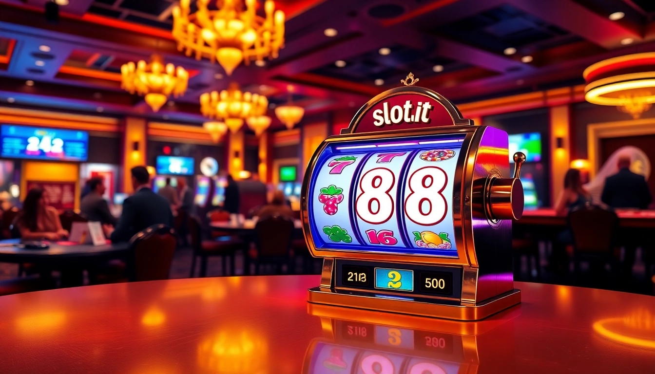 Players experiencing thrilling wins at the slot88 machines in a vibrant casino.
