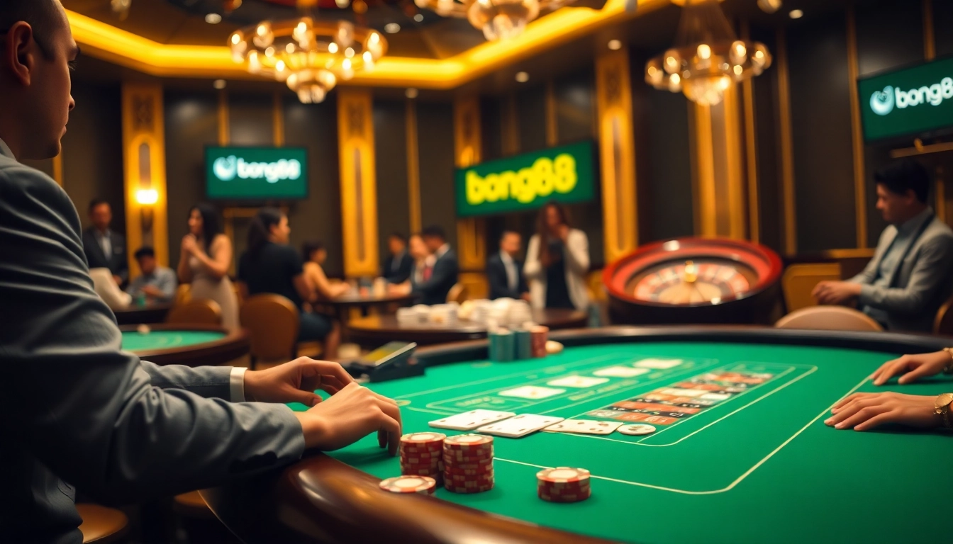 Experience thrilling Baccarat action at bong88 with professional dealers and vibrant casino ambiance.