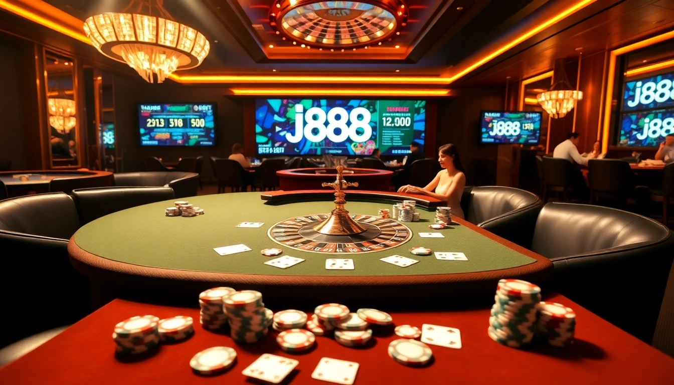 Experience the thrill of j88 gaming with vibrant casino action and elegant decor.
