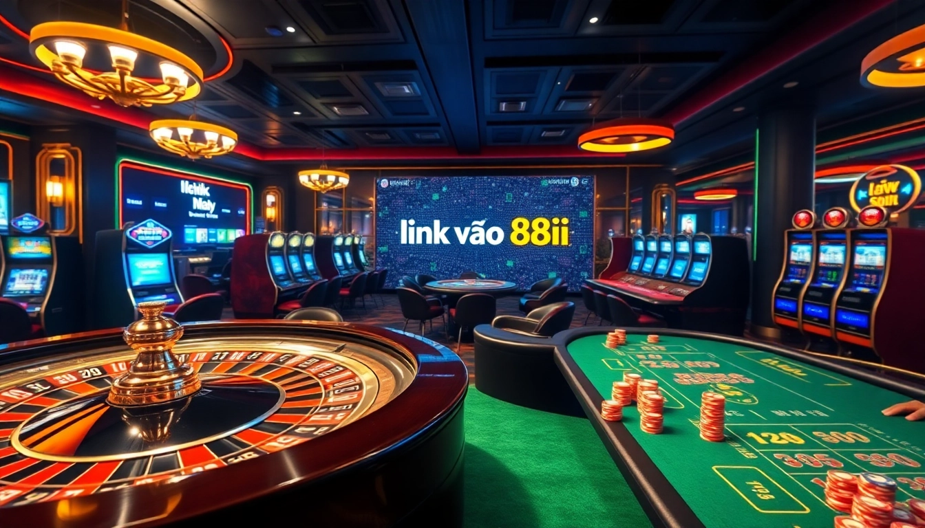 Experience thrilling gaming action with link vào 88i at vibrant casino tables and slot machines.