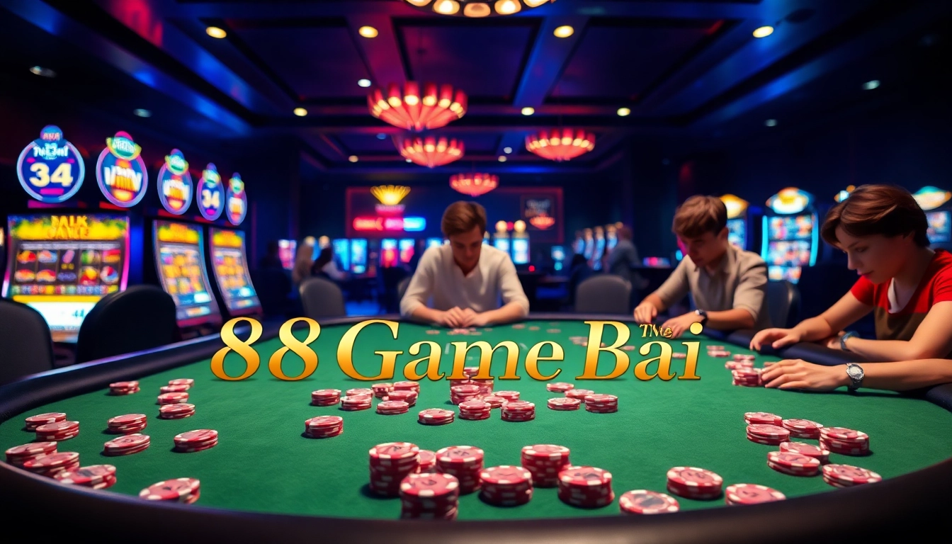 A player enjoying the excitement of 68 Game Bài at a luxurious casino table filled with vibrant poker chips.