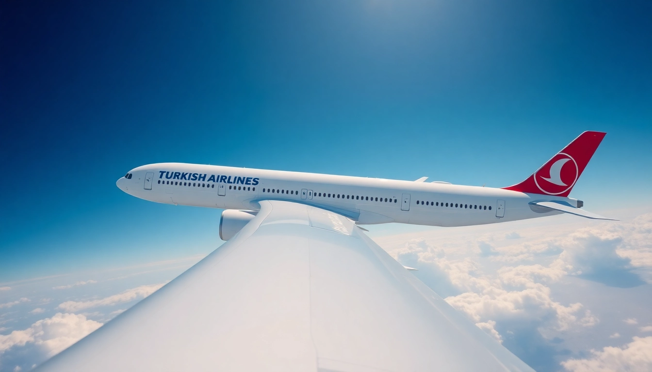 Turkish Airlines TK88 aircraft soaring through a clear blue sky, showcasing brand and flight reliability.