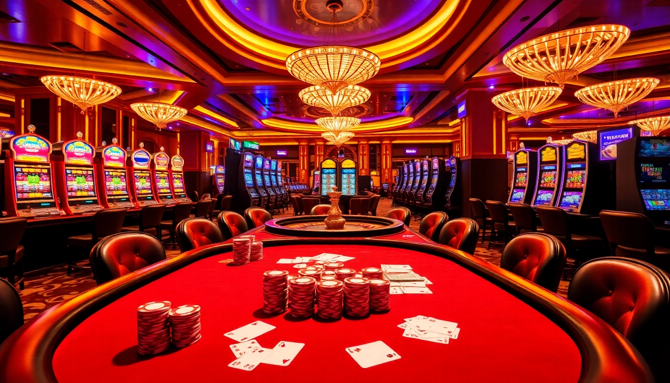 SODO66 participants engage at a vibrant poker table surrounded by exciting casino elements.